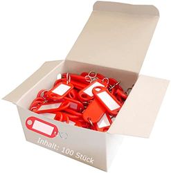 WEDO 262811802 Keyring for Labelling, Red, Pack of 100, with Ring