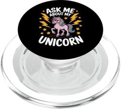 Pregúntame por mi unicornio divertido y peculiar para los amantes de los unicornios PopSockets PopGrip para MagSafe