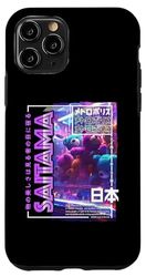 Custodia per iPhone 11 Pro Saitama City 80s Synthwave Peluche Giappone Saitama