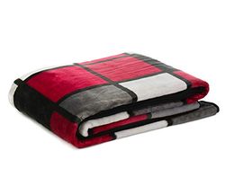 Gözze - Cobertor macio de alta qualidade, toque caxemira, tecido de alta gramagem 500 g/m², antigo, 150 x 200 cm - vermelho/bordô/preto/branco