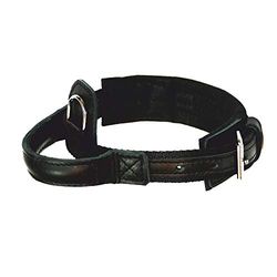 Dingo Gear hondenhalsband Heros van band, groot, 40-52 cm, handgemaakt, sterke handgreep, verstelbaar, zwart S04012