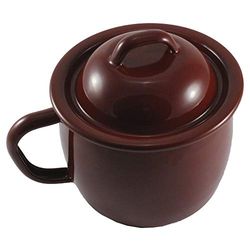 Wurko Tasse en Acier et Émail 1 L Traditionnelle Marron Réutilisable pour Boisson Chaude