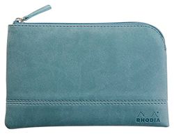 Rhodia 116535C - Rhodiarama pochette zippé en simili cuir italien - taille S (11x17 cm) EAU
