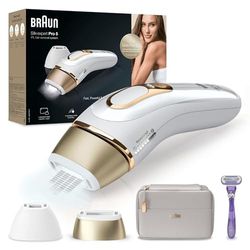 Braun IPL Silk Expert Pro 5, Visible Hair Removal For Women And Men, Venus Razor, Alternative For Laser Hair Removal, Gifts For Women, PL5137, White/Gold