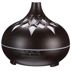 SIXTOL Palm Aroma Difuzer 500 ml, ultrasone luchtbevochtiger, voor luchtbevochtiging en geur van thuis, slaapkamer, kantoor, aromatherapie, voor etherische oliën (donker hout)