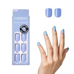 KISS imPRESS Color Gel Nail Kit, Baby Why So Blue, with PureFit Technology, Polish-Free Colour Mani, Includes Prep Pad, Mini File, Cuticle Stick, and 30 Fake Nails