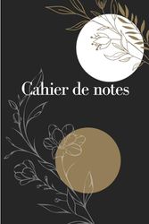 Cahier de notes 6 x 9 po - 120 pages lignées - Fleurs beige