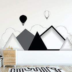 Muurstickers Kinderen Decoratie Babykamer Muurstickers Kinderen Muurstickers Scandinavische bergen Noordkaap H120 x L 160 cm