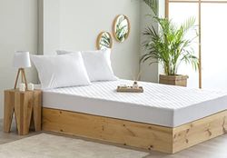 Todocama Mattress Protector, Anti Dust Mite Padding, Breathable, Waterproof and Hygienic (Bed 140 x 190/200 cm)