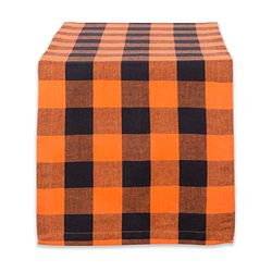 DII Buffalo Check Collection Chemin de table classique Farmhouse 35,6 x 274,3 cm, orange et noir