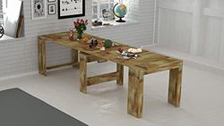 Dmora Tavolo da Pranzo Moderno, Made in Italy, Consolle allungabile 12 posti, con portallunghe, cm 51x90h77 (Fino a 300 cm) Colore Acero