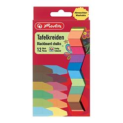 Herlitz Tizas para pizarra, 12 unidades, en paquete colgante, varios colores