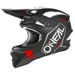 O'NEAL | Motocrosshjälm | MX Enduro | ECE 22.06 säkerhetsstandard, ventilationsöppningar för optimal kylning | 3SRS HEXX V.23 hjälm | Vuxen | Svart Vit | Storlek L (59/60 cm)
