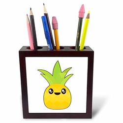 3drose PH 239446 _ 1 12,7 cm "Cute Kawaii Dessin animé Fruit Ananas" Tile porte-stylo
