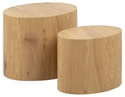 AC Design Furniture Rico Table Basse Lot de 2, H: 40 x l: 33 x P: 48 cm, Chêne Sauvage, Bois, 2 pc