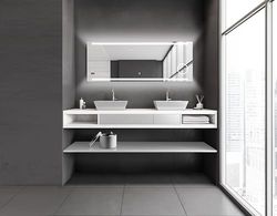 Talos Espejo de baño LED King 160 x 60 cm – Color de luz Blanco Neutro – Espejo cosmético Iluminado con 3 aumentos – Reloj Digital – Marco de Aluminio