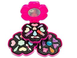 Teorema 67003 Make-up voor meisjes, bloemen, 3 niveaus, oogschaduw, lippenstift, lipgloss, kwast, spiegel