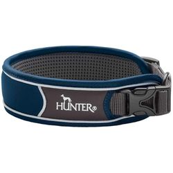 HUNTER DIVO Hondenhalsband, nylon, S, donkerblauw/grijs