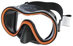 SEAC Sunrise, máscara de Buceo y Snorkel de una Sola Cara de Vidrio Templado con Hebilla 3D, con Casco de Tela o Silicona