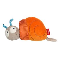 Sigikid 42436 Rattel-snigel PlayQ flickor och pojkar babyleksak rekommenderas från 3 månader orange/beige