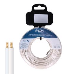 Parallelle kabel 2 x 0,50 mm, wit, 20 m (audio), ideaal voor uw audioprojecten. Met 20 m dikke kabel zorgt hij voor een heldere en storingsvrije audiooverdracht.