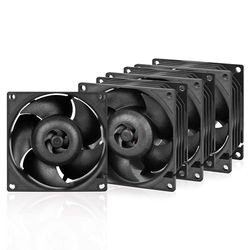 ARCTIC S8038-10K (4 Pièces) - Ventilateur Serveur, 80x80x38 mm, 500-10000 RPM, régulé par PWM, connecteur 4 Broches, 12 V DC - Noir