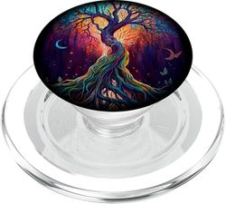 Amante de la naturaleza Árbol místico psicodélico de la vida PopSockets PopGrip para MagSafe