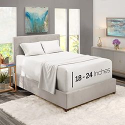 Nestl Bedding Juego de sábanas bajeras con Laterales extraprofundos, tamaño King, 78 x 80 Pulgadas, Color Blanco