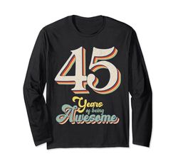 45 anni di essere fantastico retrò vintage 45° compleanno Maglia a Manica