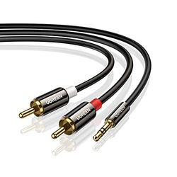 UGREEN RCA Kabel 3.5mm naar 2RCA Kabel Compatibel met TV PC Soundbar Luidspreker,enz. (3M)