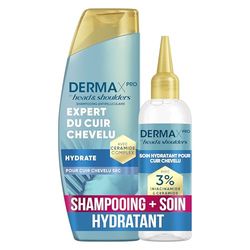 DermaXPro by Head & Shoulders Hydrate Shampoing Antipelliculaire 250ml + Soin Hydratant Cuir Chevelu 145ml avec Niacinamide et Complexe de Céramides