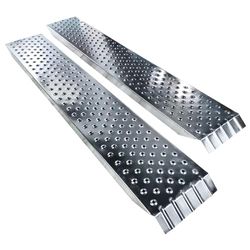 VOUNOT 2X Rampa Carga de Acero Galvanizado para Moto, Remolque, Furgoneta, Quad, Motocross, 400 kg MAX, 160 x 23 cm