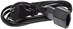 Electraline 900008 Extensor de 2 m com tomada europeia, cabo 2 x 1 mm², cor preta
