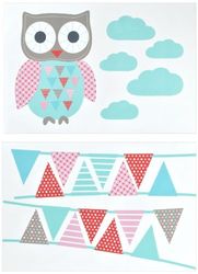 Forwalls FWSP-1042 Lot de 2 feuilles d'autocollants Motif hiboux sur fil de fer
