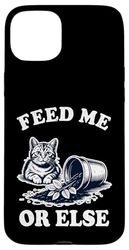 Feed Me Or Else Plante pour Chat Chaton Plantes Amoureux des chats Coque pour iPhone 15 Plus