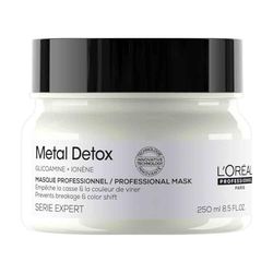L’Oréal Professionnel, Masque Anti-Casse, Cheveux Abîmés & Cassants, Colorés ou Naturels, Renforce & Hydrate la Fibre, Couleur Longue Durée, Metal Detox, Série Expert, 150ml