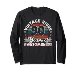 Vintage Vibes - 90 Years Of Awesomeness - 90 Cumpleaños Manga Larga