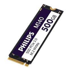Philips Interne Solid State Drive M.2 M140 - NVMe PCIe Gen3 500 GB (2280), voor desktop-pc's en notebooks, voor grafische en videobewerking, gaming, lezen 3500 MB/s, schrijven 2800 MB/s