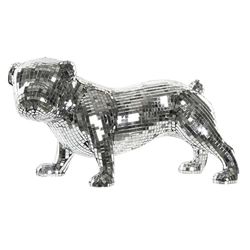 Żywica FIGURA 45,5 x 21,5 x 25 BULLDOG ESPEJO PLATEADO