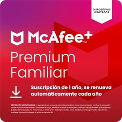 McAfee+ Premium Familiar para dispositivos ilimitados 2025 |12 meses|VPN segura, incluye antivirus, gestor de contraseñas, supervisión de identidad, controles parentales, Descarga digital
