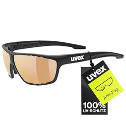 uvex Sportstyle 706 CV V, Óculos desportivos unissexo, fotocromáticos e de espelho, coloridos para realçar o contraste, Black Matt/Red, One Size