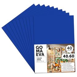 m-office Goma Eva para Manualidades, Goma Espuma de Colores para Proyectos Creativos, Ideales para Artes y Manualidades, uso Escolar, Profesional o Artístico 40x60cm (Azul, 40 uds)