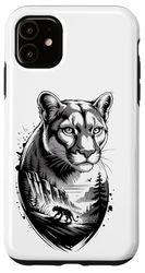 Pastel Paint Art Cougar Cougars Mountain Lion Puma Case for iPhone 11