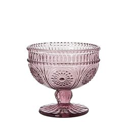 DRW Set de 6 Glace en Verre Rose 10,5 x 10 cm, Cristal, estandar