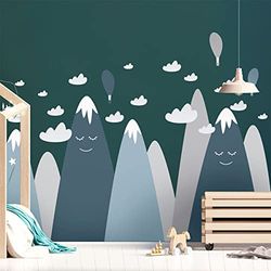 Stickers muraux Enfants - Décoration Chambre bébé - Autocollant Sticker Mural géant Enfant Montagnes scandinaves BOYKA - 60x90cm