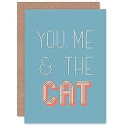 Wee Blue Coo You Me The Cat Greetings Card