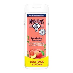 Le Petit Marseillais Gel doccia extra morbido bio pesca bianca e nettarina, pH neutro per la pelle e dermatologicamente testato, 12x400ml