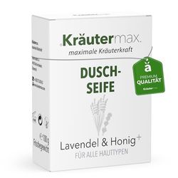 Kräutermax - Sapone da doccia alla lavanda, al miele, per uomini e donne, gel doccia per cosmetici naturali, anche come shampoo 2 in 1, sapone naturale, 1 x 100 g