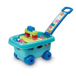 Ecoiffier, Trolley con mattoncini, 7600001479, 30 Pezzi Inclusi, a Partire dai 18 Mesi, Prodotto in Francia