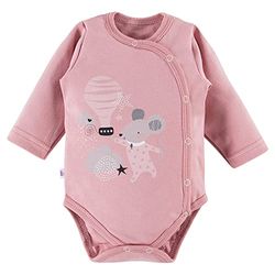 eevi, Mellow, Le body enfant manches longues zippé, taille 68,Bleu, en tissu jersey 100% coton, rose, doux et agréable au toucher.